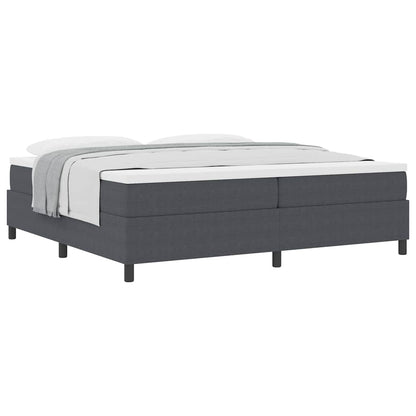 Letto a molle Grigio Scuro e Bianco 200 x 200 cm