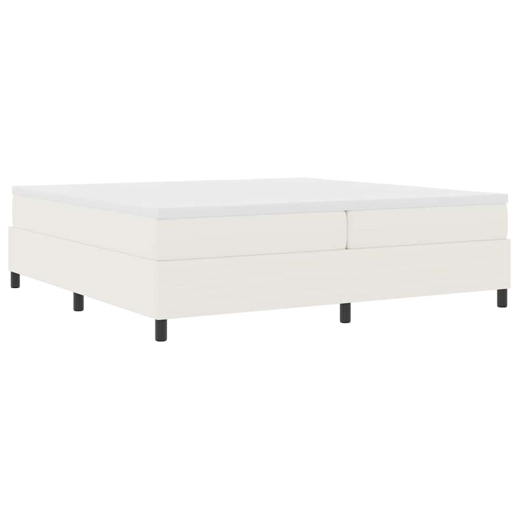 Letto a molle Crema e Bianco 200 x 200 cm Tessuto in Cords