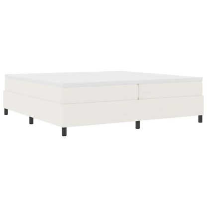 Letto a molle Crema e Bianco 200 x 200 cm Tessuto in Cords