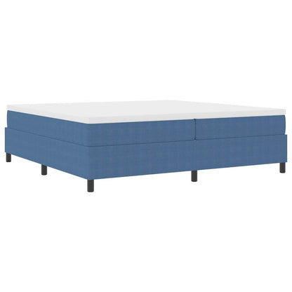 Letto a molle Blu e Bianco 200 x 200 cm Tessuto in Cords