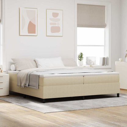 Letto a molle Grigio chiaro e bianco 200 x 200 cm