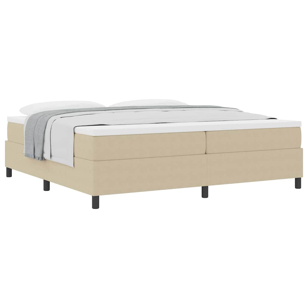 Letto a molle Grigio chiaro e bianco 200 x 200 cm