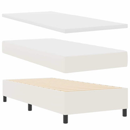 Letto a molle Crema e Bianco 100 x 200 cm Tessuto in Cords
