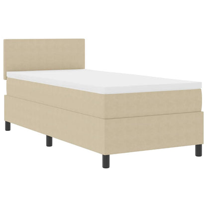 Letto a molle con testiera Grigio chiaro e bianco 100 x 200 cm