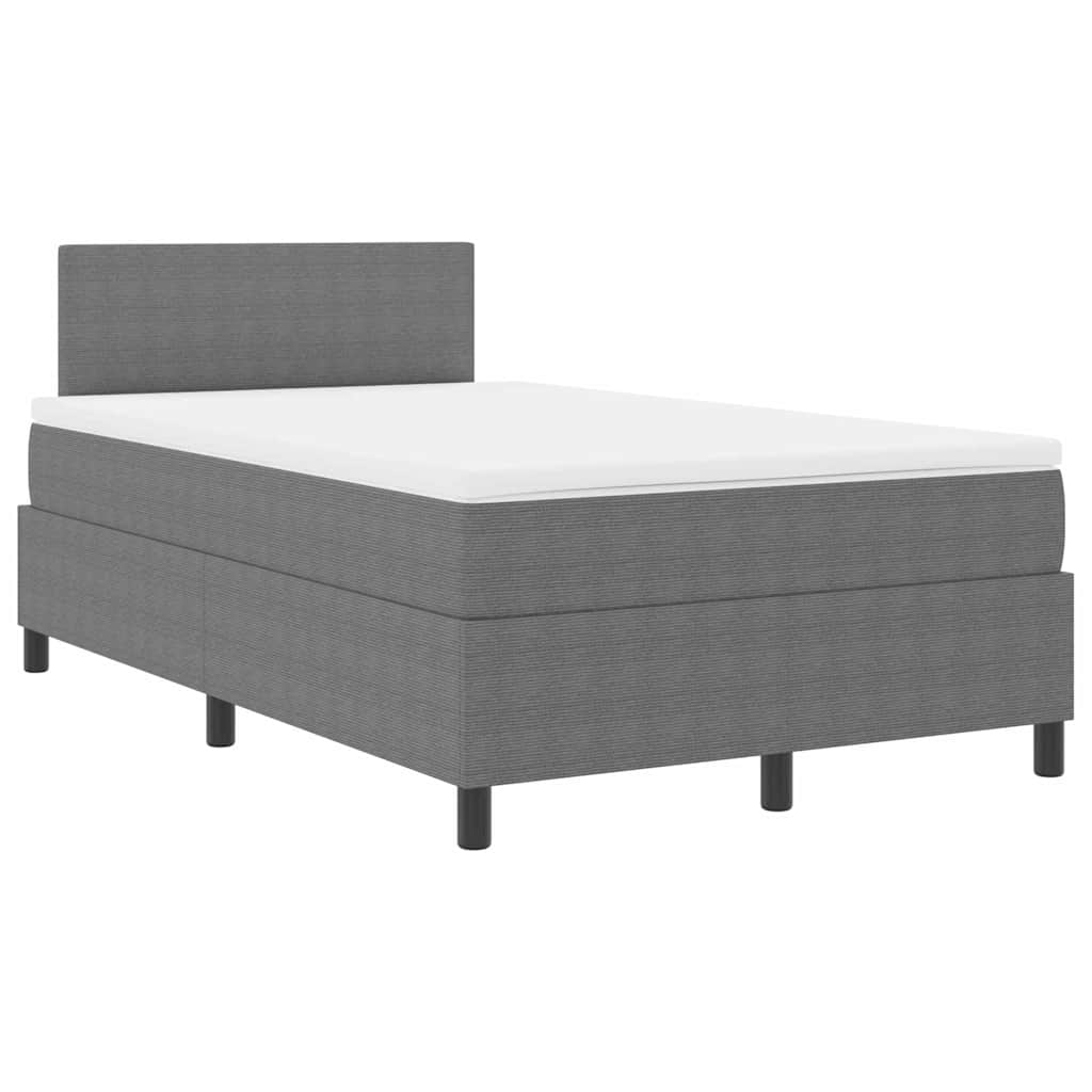 Letto a molle con testiera Grigio chiaro e bianco 120 x 190 cm
