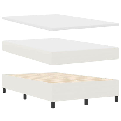 Letto a molle Crema e Bianco 120 x 190 cm Tessuto in Cords