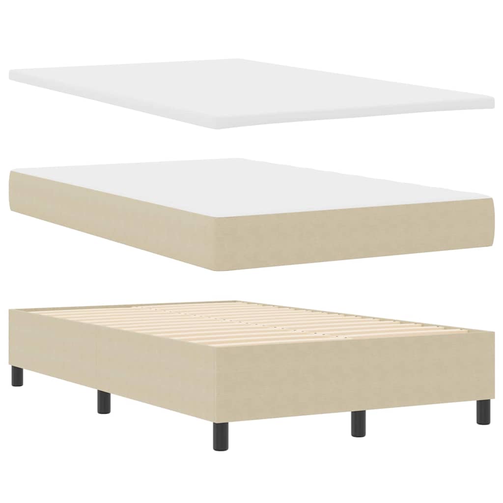 Letto a molle con testiera Grigio chiaro e bianco 120 x 200 cm