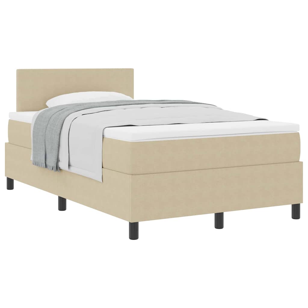 Letto a molle con testiera Grigio chiaro e bianco 120 x 200 cm