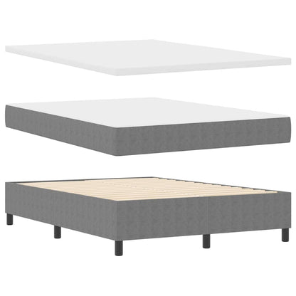 Letto a molle con testiera Grigio chiaro e bianco 140 x 190 cm