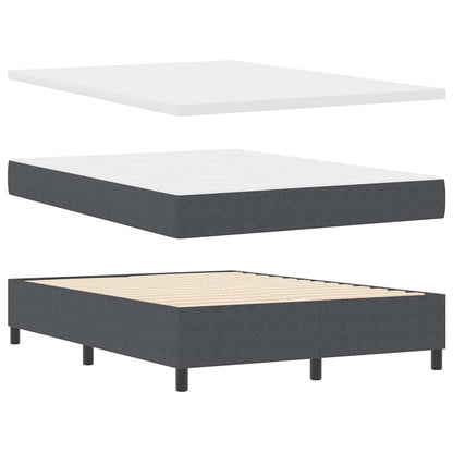 Letto a molle con testiera Grigio Scuro e Bianco 140 x 190 cm