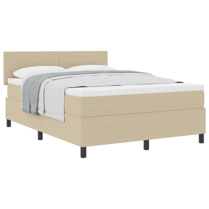 Letto a molle con testiera Grigio chiaro e bianco 140 x 200 cm
