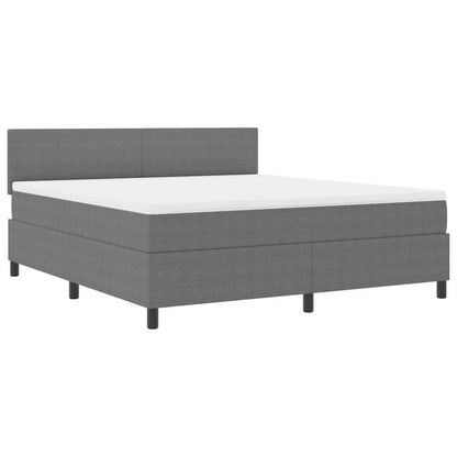 Letto a molle con testiera Grigio chiaro e bianco 180 x 200 cm
