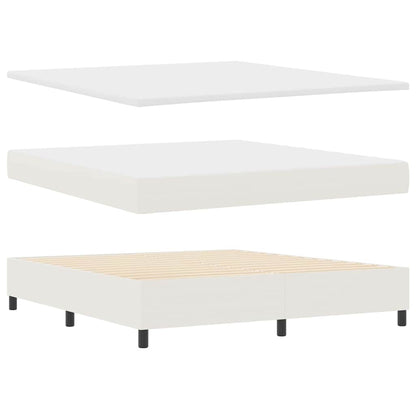 Letto a molle Crema e Bianco 180 x 200 cm Tessuto in Cords