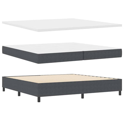 Letto a molle con testiera Grigio Scuro e Bianco 200 x 200 cm
