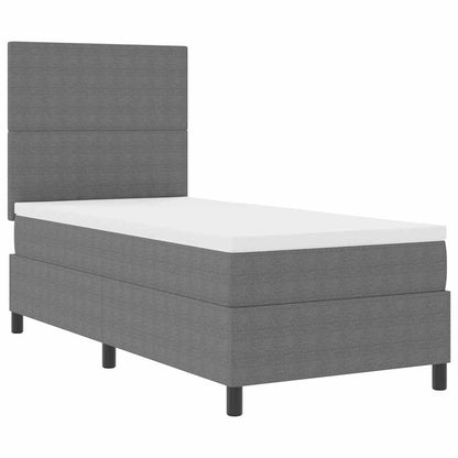 Letto a molle con testiera Grigio chiaro e bianco 80 x 200 cm