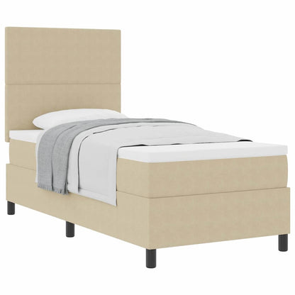Letto a molle con testiera Grigio chiaro e bianco 80 x 200 cm