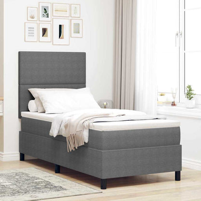 Letto a molle con testiera Grigio chiaro e bianco 90 x 200 cm