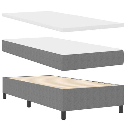 Letto a molle con testiera Grigio chiaro e bianco 90 x 200 cm