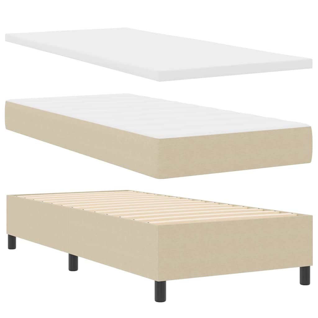 Letto a molle con testiera Grigio chiaro e bianco 100 x 200 cm