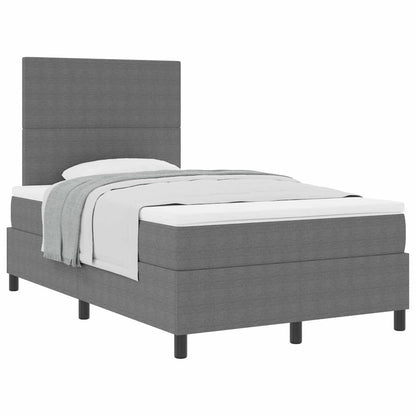 Letto a molle con testiera Grigio chiaro e bianco 120 x 190 cm