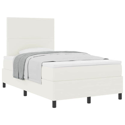 Letto a molle Crema e Bianco 120 x 200 cm Tessuto in Cords