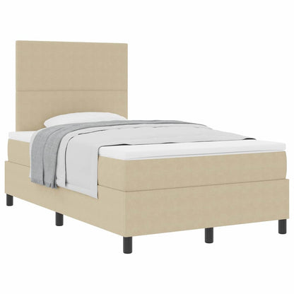 Letto a molle con testiera Grigio chiaro e bianco 120 x 200 cm
