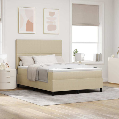 Letto a molle con testiera Grigio chiaro e bianco 160 x 200 cm