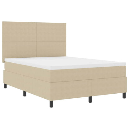 Letto a molle con testiera Grigio chiaro e bianco 160 x 200 cm