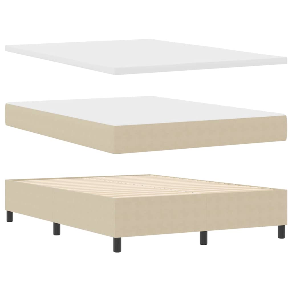 Letto a molle con testiera Grigio chiaro e bianco 160 x 200 cm