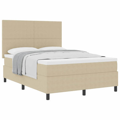 Letto a molle con testiera Grigio chiaro e bianco 160 x 200 cm