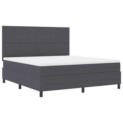 Letto a molle con testiera Grigio Scuro e Bianco 180 x 200 cm