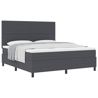 Letto a molle con testiera Grigio Scuro e Bianco 180 x 200 cm