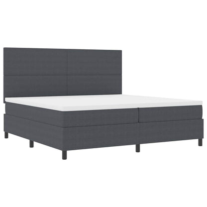 Letto a molle con testiera Grigio Scuro e Bianco 200 x 200 cm