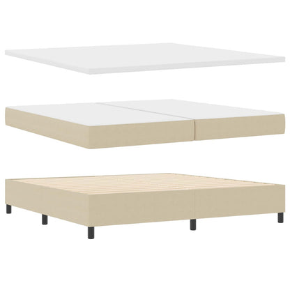 Letto a molle con testiera Grigio chiaro e bianco 200 x 200 cm
