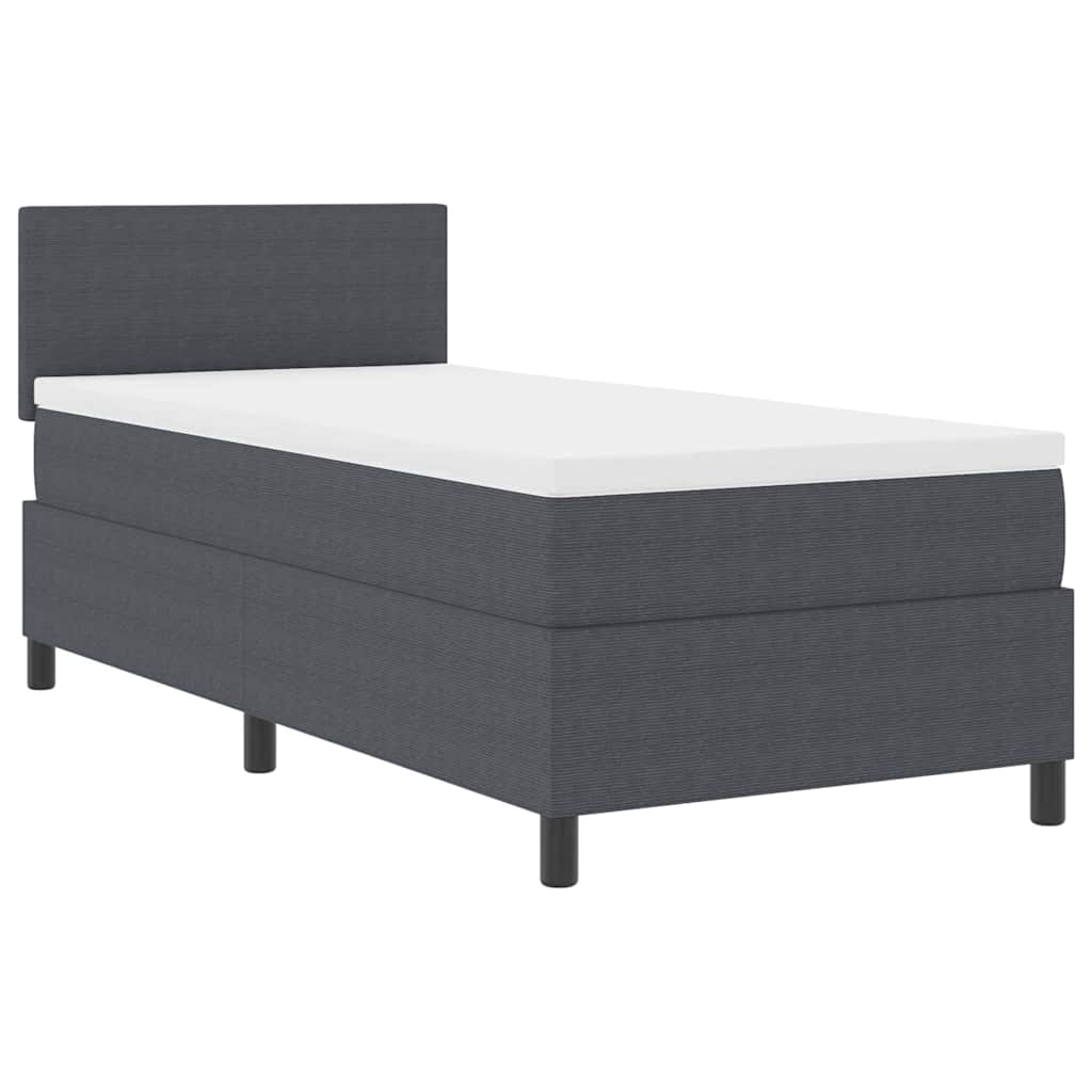 Letto a Sorgente LED Grigio Scuro e Bianco 80 x 200 cm