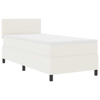 Letto a Sorgente LED con testiera Crema e Bianco 90 x 200 cm