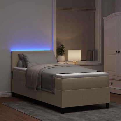 Letto a Sorgente LED Grigio chiaro e bianco 100 x 200 cm