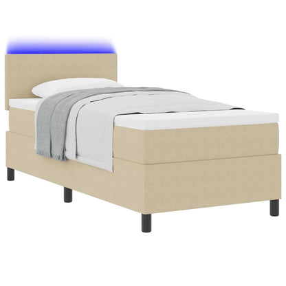 Letto a Sorgente LED Grigio chiaro e bianco 100 x 200 cm