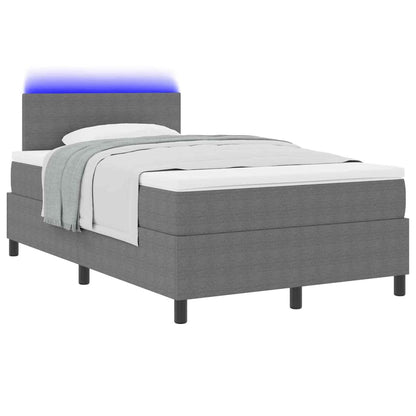 Letto a Sorgente LED Grigio chiaro e bianco 120 x 190 cm