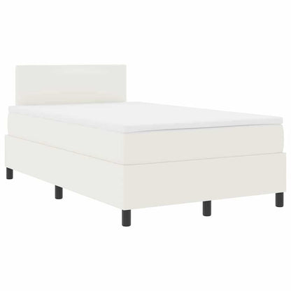 Letto a Sorgente LED con testiera Crema e Bianco 120 x 190 cm