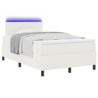Letto a Sorgente LED con testiera Crema e Bianco 120 x 190 cm
