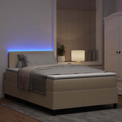 Letto a Sorgente LED Grigio chiaro e bianco 120 x 190 cm
