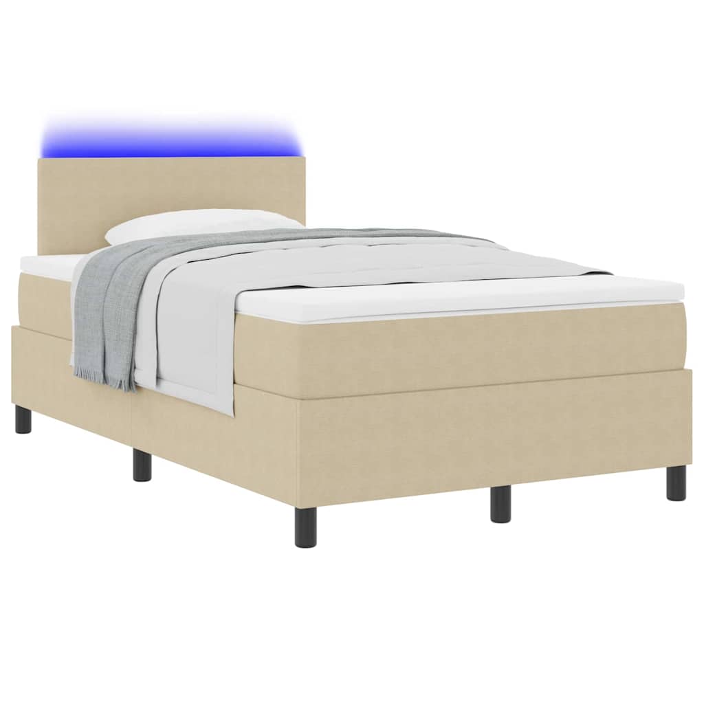 Letto a Sorgente LED Grigio chiaro e bianco 120 x 200 cm