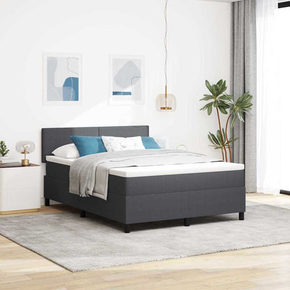 Letto a Sorgente LED Grigio Scuro e Bianco 140 x 200 cm