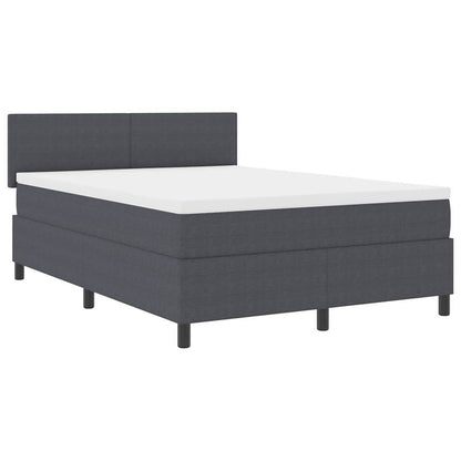 Letto a Sorgente LED Grigio Scuro e Bianco 140 x 200 cm