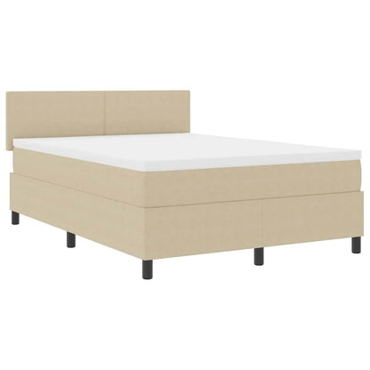 Letto a Sorgente LED Grigio chiaro e bianco 140 x 200 cm