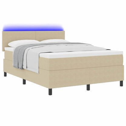Letto a Sorgente LED Grigio chiaro e bianco 160 x 200 cm