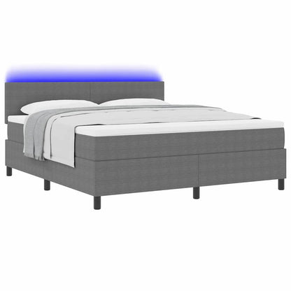 Letto a Sorgente LED Grigio chiaro e bianco 180 x 200 cm