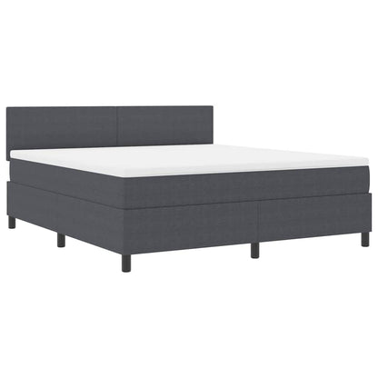 Letto a Sorgente LED Grigio Scuro e Bianco 180 x 200 cm
