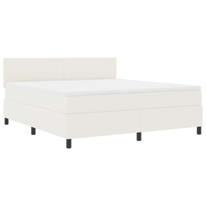 Letto a Sorgente LED con testiera Crema e Bianco 180 x 200 cm